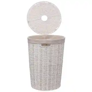 5five Simply Smart Kosz na pranie Vannerie 40L okrągły biały