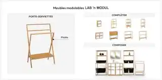 5five Simply Smart wieszak na ręczniki Lab n Modul bambusowy, naturalny, 50 cm
