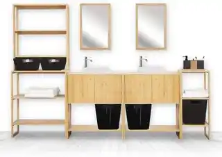 5five Simply Smart wieszak na ręczniki Lab n Modul bambusowy, naturalny, 50 cm
