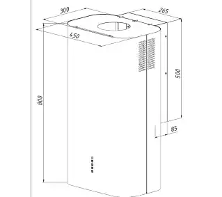 Akpo WK-12 Ellipse Czarny mat Okap kominowy