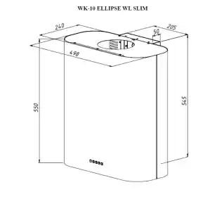 Akpo WK-12 Ellipse Slim Czarny Okap przyścienny