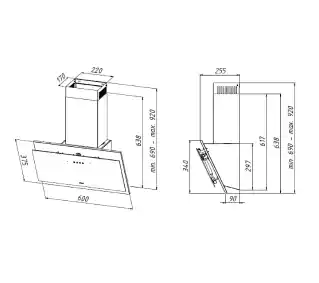 Akpo WK11 Juno 50 T300 Czarny Okap kominowy