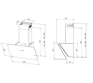 Akpo WK11 Smart 50 T300 Czarny Okap kominowy