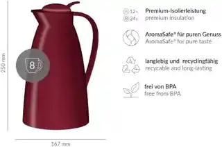Alfi Termos ECO ruby red mat 1,00l 0825.240.100