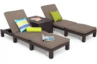 Allibert Komplet 2 szt. leżaków basenowych DAYTONA DELUX - brązowe