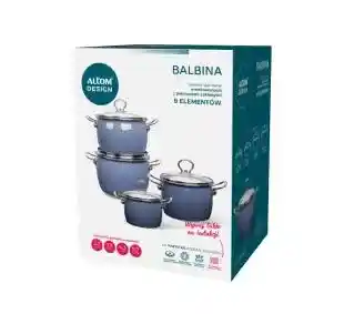 Altom Design Balbina 02050021296 Indukcja Emalia 8 elementów Zestaw garnków