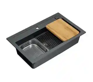 Alveus Atrox 40 1040447 Granitowy Czarny Zlewozmywak prostokątny