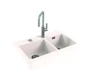 Alveus Atrox 50 1131997 Granitowy Biały Zlewozmywak prostokątny