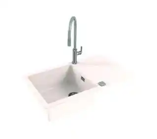 Alveus Cadit 40 1132027 Granitowy Biały Zlewozmywak prostokątny