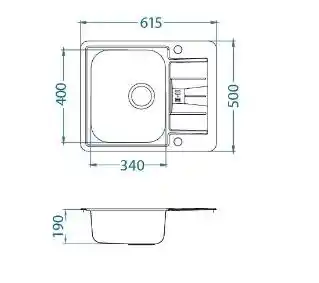Alveus Line Maxim 60 1085947 Satyna Zlewozmywak prostokątny