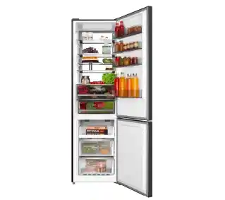 Amica FK3706D 5DFZXC No Frost 200cm Czarna inox lodówka z komorą świeżości