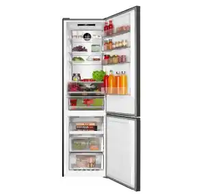 Amica FK3706E.2DFZXC D Pełny No Frost 200cm Komora świeżości Czarny Inox Lodówka