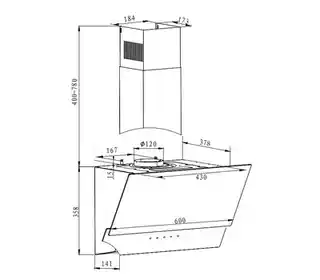 Amica OKP6547S czarny okap