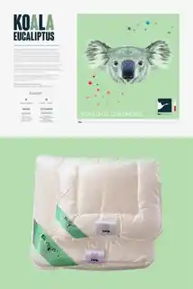 Kołdra antyalergiczna 90x120, poduszka 40x60, Babies Koala Eukaliptus, 350g, komplet dziecięcy biały, AMZ