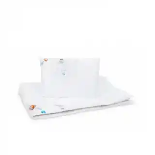 Kołdra dziecięca 90x120 AMZ Basic Plus z poduszką 40x60 puch 70 procent, biały