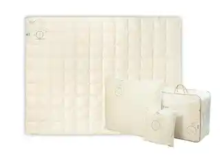 AMZ Kołdra puchowa 135x200 organic cotton letnia 90 procent puch kremowa