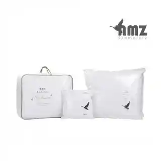 Kołdra puchowa AMZ Basic Plus 200x200, letnia, 70 procent puchu, 580g, biały