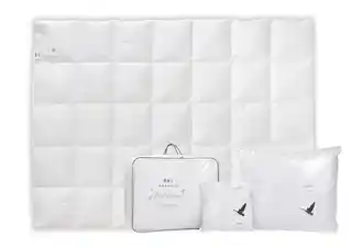 Kołdra puchowa AMZ Royal 240x220 całoroczna, puch 100 procent, 970g, biały