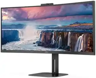 AOC CU34V5CW BK monitor 34 cale UWQHD VA 100Hz 1ms zakrzywiony z kamerą internetową HDMI DisplayPort USB-C głośniki