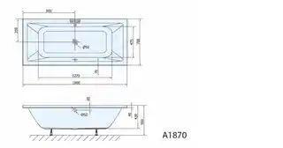Aqualine Nisa wanna prostokątna 180x70x42cm akrylowa do zabudowy biały