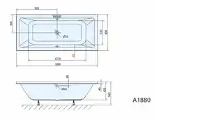 Aqualine Nisa wanna prostokątna 180x80x41cm akrylowa do zabudowy biała