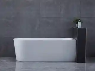 Aqualine TIBERA R wanna wolnostojąca 170x80 cm, odpływ na środku, biały akryl, prawa, model E1015