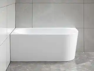Aqualine Wanna przyścienna 140x70x58 cm narożna lewa 222L , biała TIBERA L
