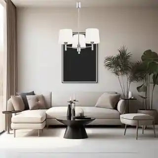 Argon Bolzano Plus 6114 żyrandol chromowy 3-pł, biały abażur, glamour