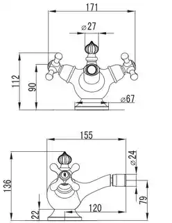Art Platino Bateria bidetowa NIKOLAS NIK-BB.040C