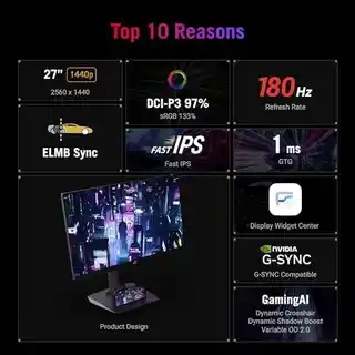 ASUS ROG Strix XG27ACS 27 2K Fast IPS 180Hz 1ms Gamingowy Monitor LED
