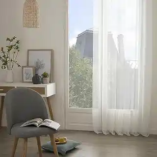 Atmosphera Firana gotowa gładka 135x240cm na przelotkach poliester zaciemniająca metalowe kółka