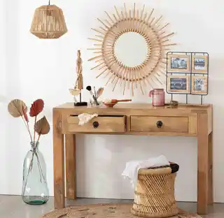 Atmosphera Lustro rattanowe 76cm naturalne