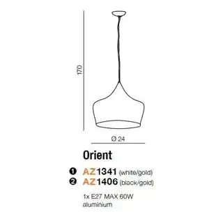 Azzardo Lampa loft wisząca ORIENT czarna AZ1406