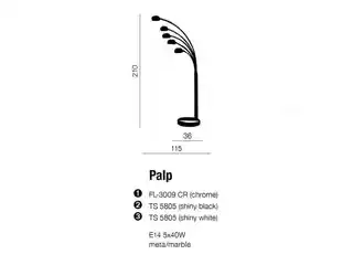 Azzardo Lampa podłogowa PALP chrom AZ1122