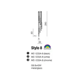 Azzardo Stylo 8 lampa wisząca nowoczesna biała AZ0209