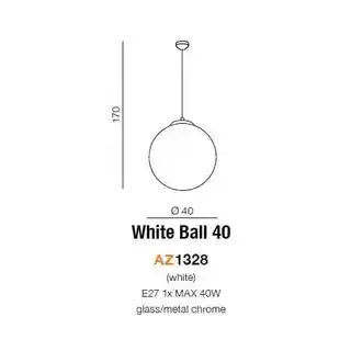 Azzardo White Ball 40 lampa wisząca nowoczesna biała AZ1328