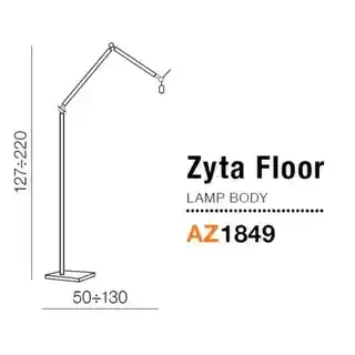 Azzardo ZYTA FLOOR lampa podłogowa czarna, chromowany stelaż AZ1849