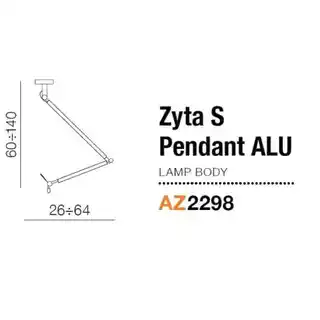 Azzardo ZYTA S lampa wisząca aluminiowa srebrna, model AZ2298