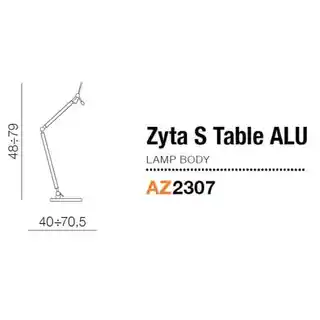 Azzardo ZYTA S stolowa lampa, aluminiowy stelaż, srebrny, model AZ2307
