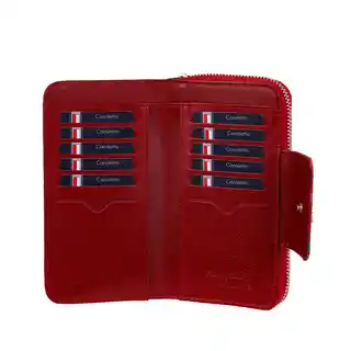 Bajubaj Czerwony portfel damski ze skóry naturalnej funkcjonalność i styl w jednym PD2006s116 RFID