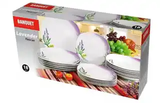 Banquet Lavender 18-częściowy zestaw talerzy