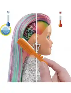 Barbie Lalka z kolorową fryzurą panterka GRN81