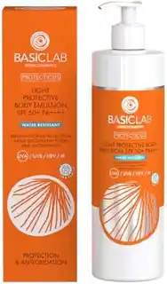 BasicLab Protecticus lekka emulsja ochronna do ciała SPF50 PA++++ wodoodporna prewencja antyoksydacja 300ml