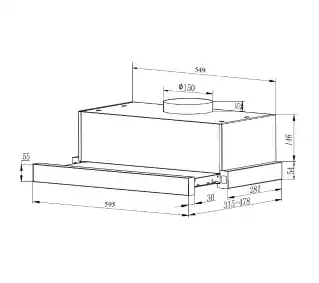 Beko B300 HNT63322BH czarny okap teleskopowy