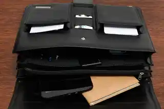 Beltimore Brązowa męska aktówka teczka elegancka pojemna W35