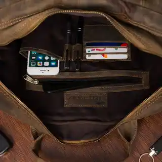 Beltimore duża skórzana torba na laptopa dokumenty brązowa nubuk M87