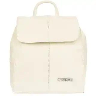Beltimore Plecak skórzany damski mały B5 z klapą ecru S41 ecru, kremowy