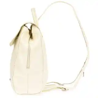 Beltimore Plecak skórzany damski mały B5 z klapą ecru S41 ecru, kremowy