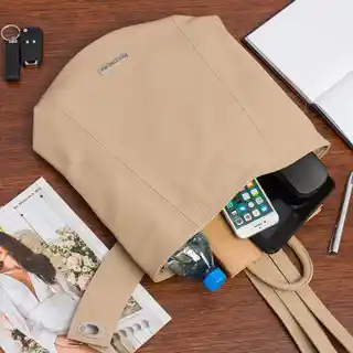 Beltimore Skórzany plecak damski elegancki z zapięciem beżowy T54