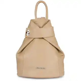 Beltimore Skórzany plecak damski elegancki z zapięciem beżowy T54